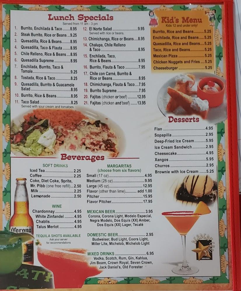 El Norte Mexican Restaurant Menu image 1