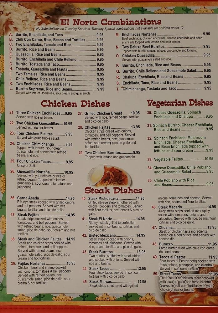 El Norte Mexican Restaurant Menu image 3